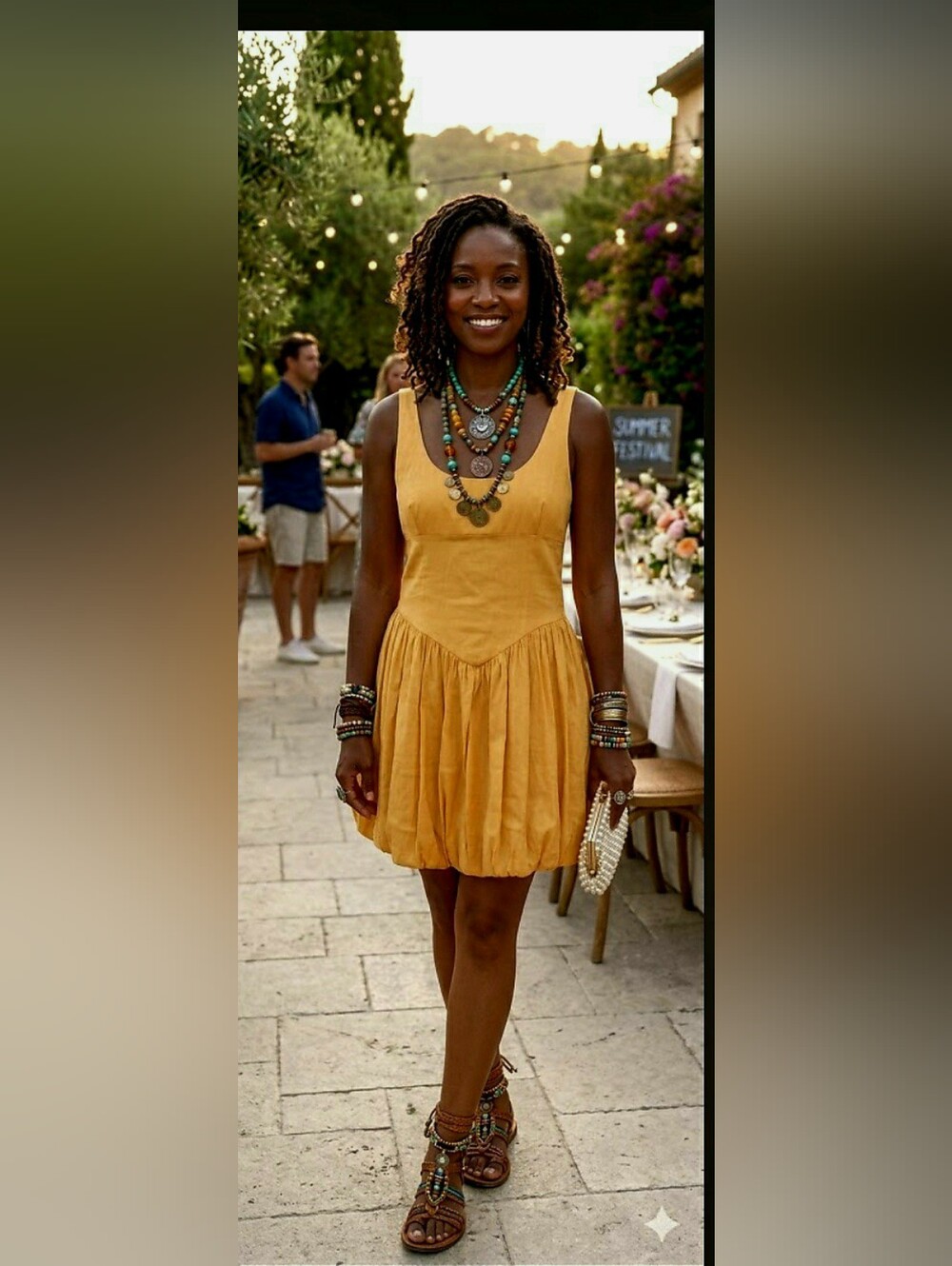 Autumn Wedding Guest Dress Balloon Mini Yellow Balletcore Modest New 12